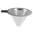 Alipis Reusable Stainless Steel Coffee Dripper Funnel with Fine Mesh Filter for Home Brewing Dishwasher Safe Smooth Flavorful Coffee Strainer