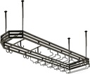 Heavy Duty Hanging Wine Glass Rack Large Capacity for Kitchen & Bar Supports Up to 100kg Stylish Black Design Perfect for Home and Cellar 120x25cm